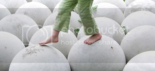 balanced girl on a ball