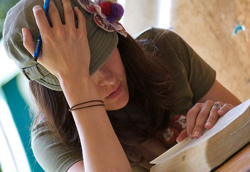 girl studying