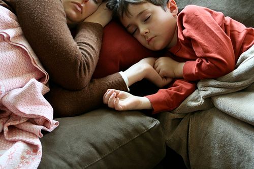 mom son sleeping