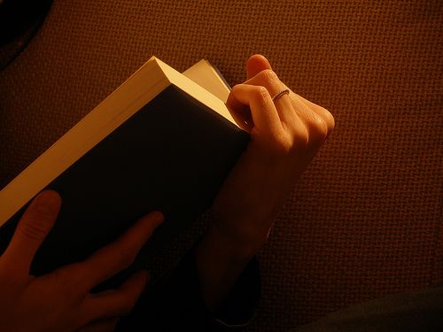 reading a book