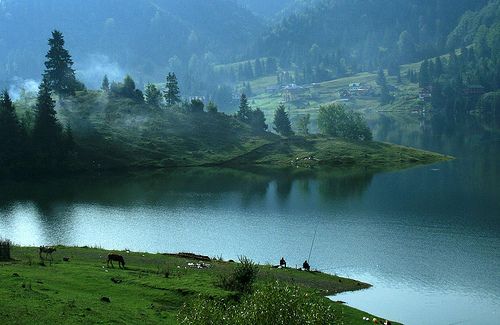 summer mountains lake