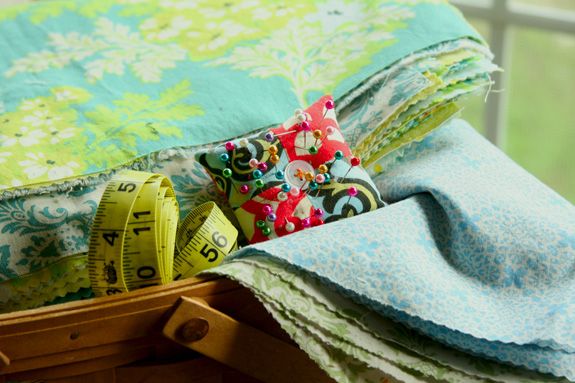 fabric and pins