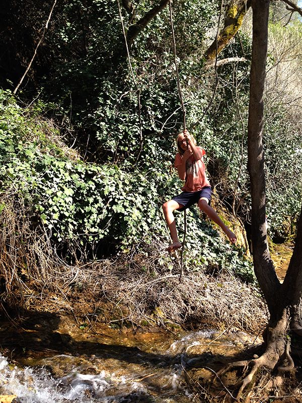 tate on a rope swing