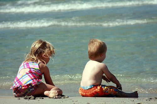 kids at the beach