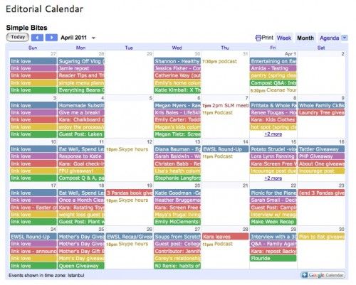 editorial calendar