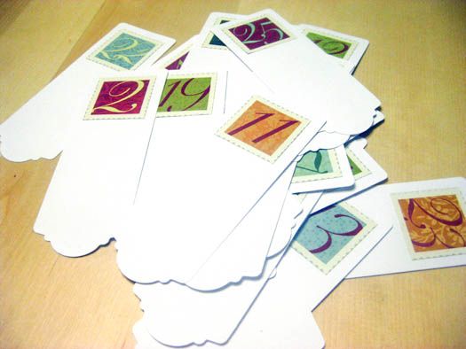 The scrapbook numbers glued to the bookmarks.