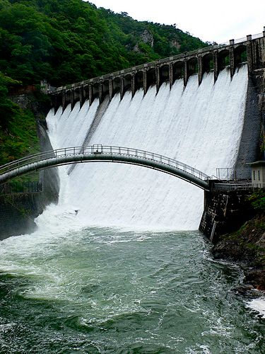 Water discharging from the Sengari Dam.