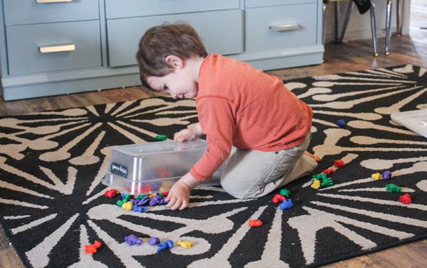 Finn playing with sorting animals