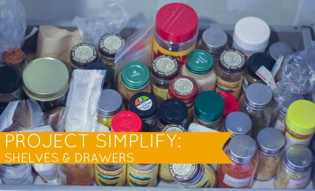 Week 1 of Project Simplify on Simple Mom: Drawers and Shelves