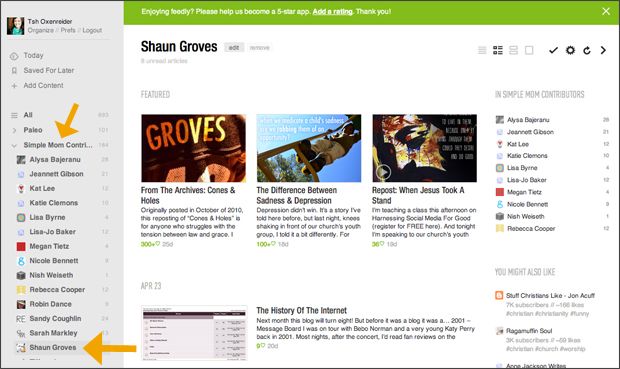 feedly one blog