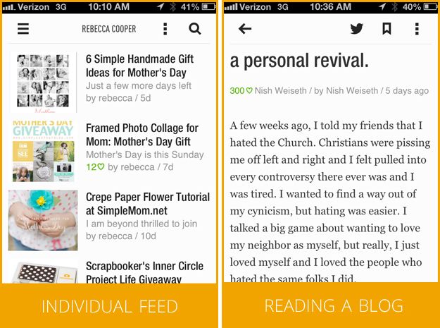 feedly mobile screenshots