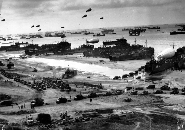 Taking the beaches in Normandy, World War II.