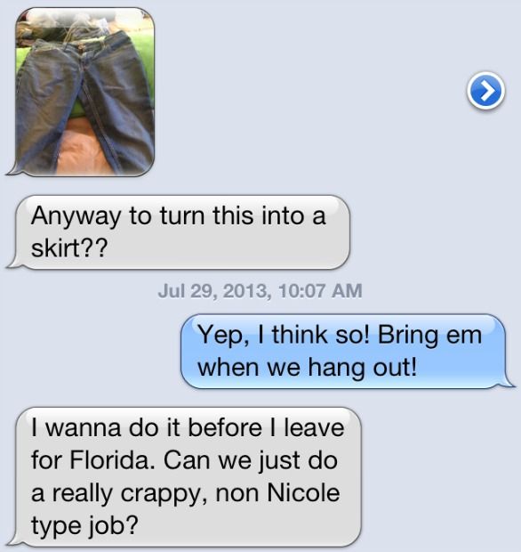 jean skirt convo