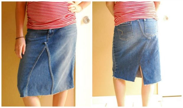 jean skirt finished