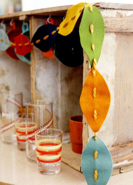 Felt leaf garland from A Beautiful Mess