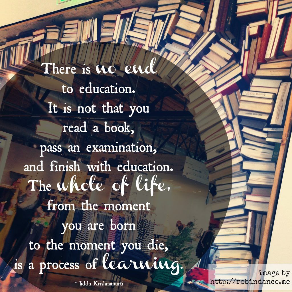 Life-long Learning Quote - Image by Robin Dance