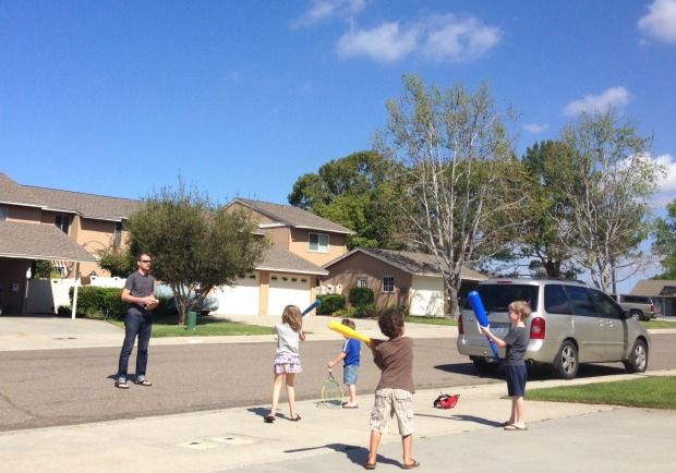 playing in the driveway