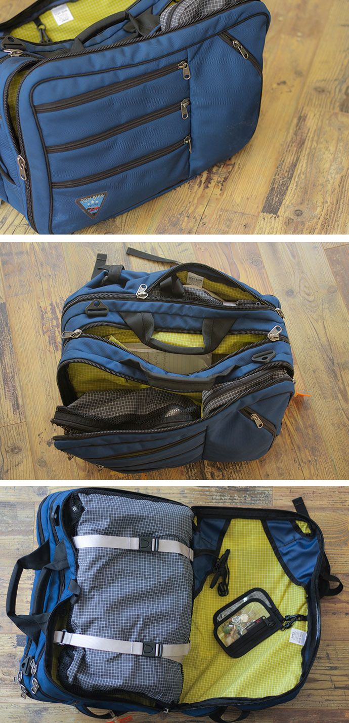 My favorite travel bag is the Tom Bihn Tri-Star