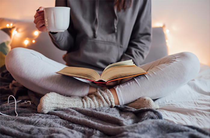 morning and evening reading on bed